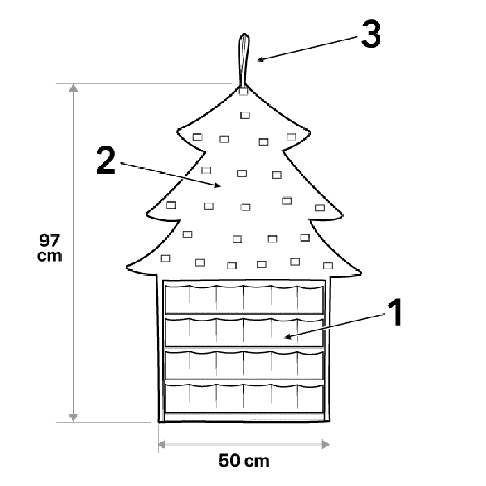 AdventTree, vlnený vianočný stromček s kalendárom - Image 2