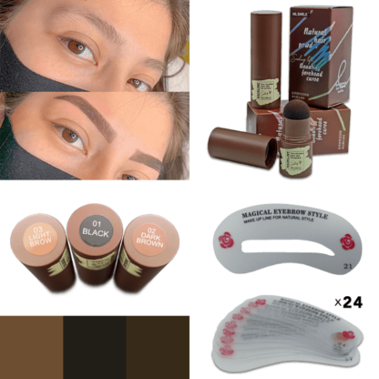 BROWSTAMP-TR, Sada na tvarovanie obočia so šablónami a pigmentom - Image 3