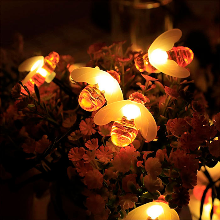 BeeLights, solárna lampa s 30 LED svetlami vo forme včiel - Image 8