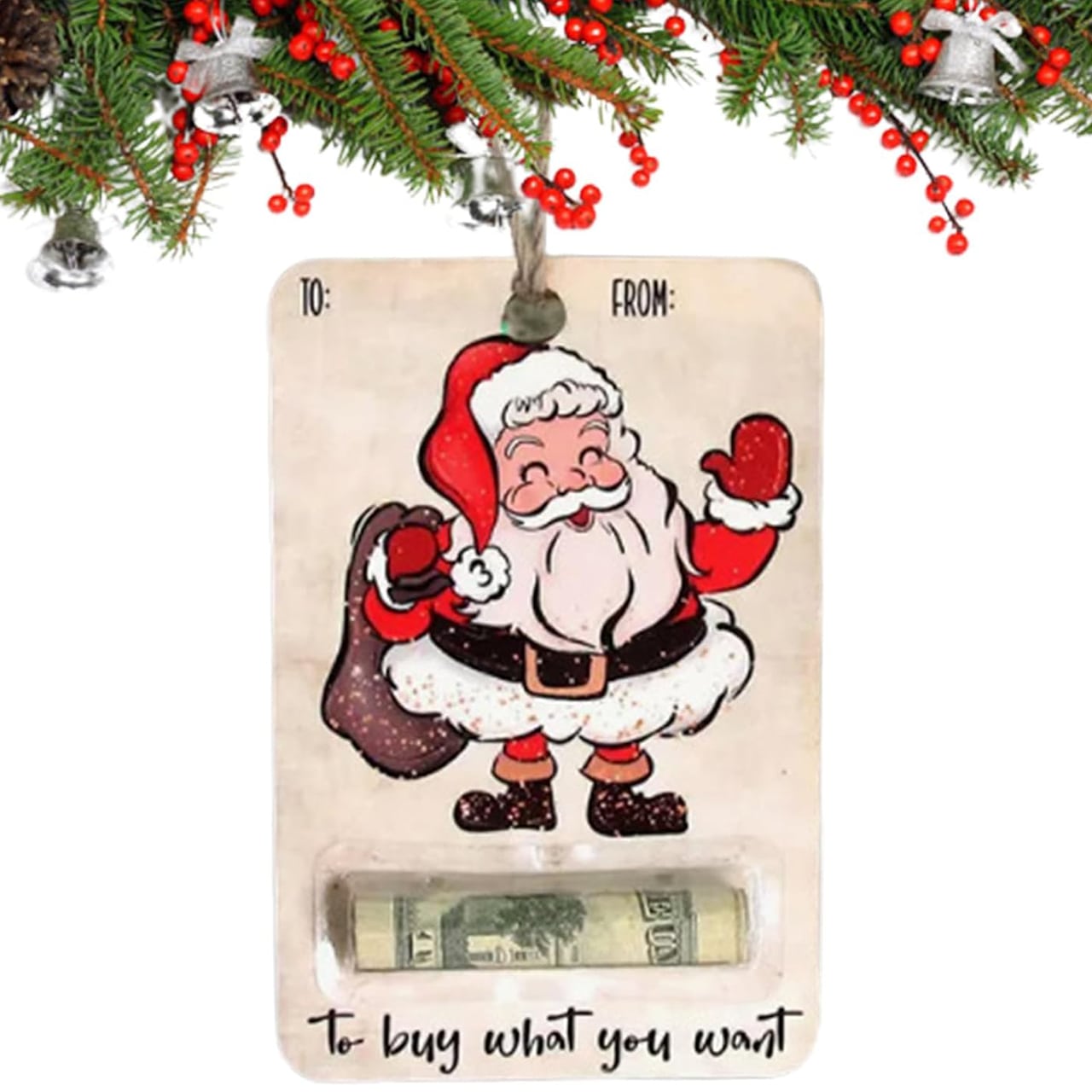 BestGift, vianočná pohľadnica s priehradkou na peniaze (3 kusy) - Image 3