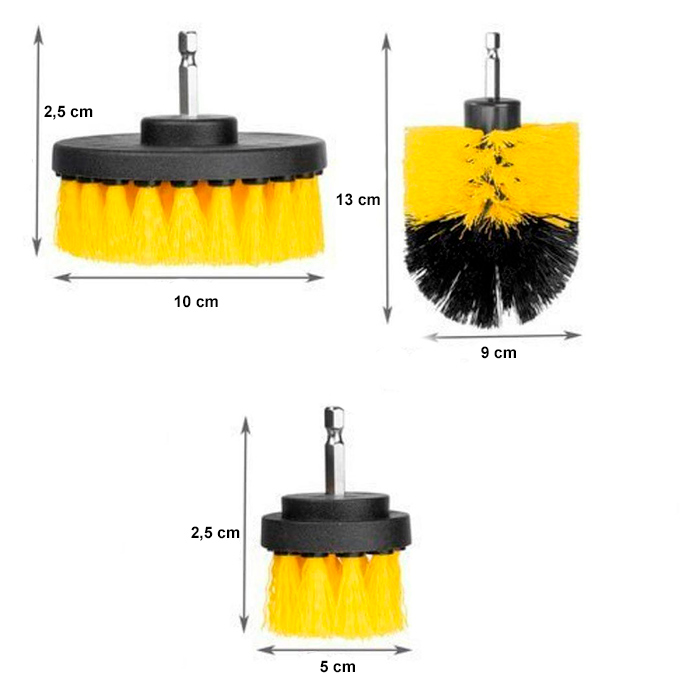 BrushDrill, Set na čistenie kefiek - 3 rôzne príslušenstvá pre elektrickú vŕtačku - Image 2