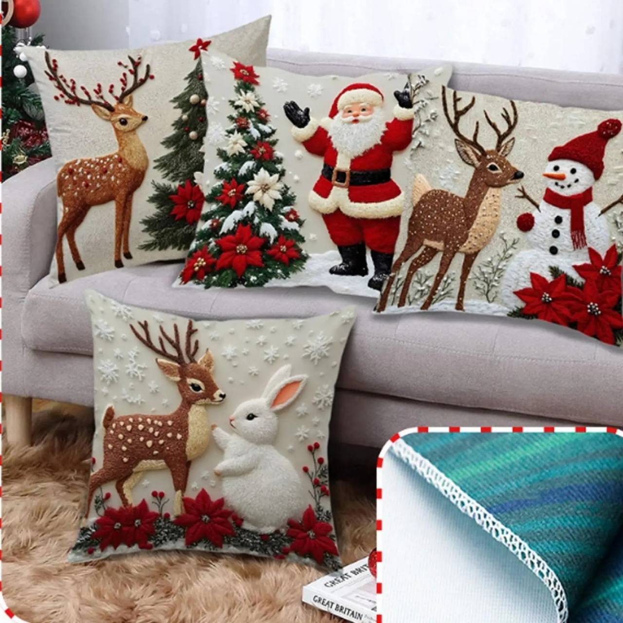 CutePillows, vianočné obliečky na vankúše (4 kusy) - Image 3