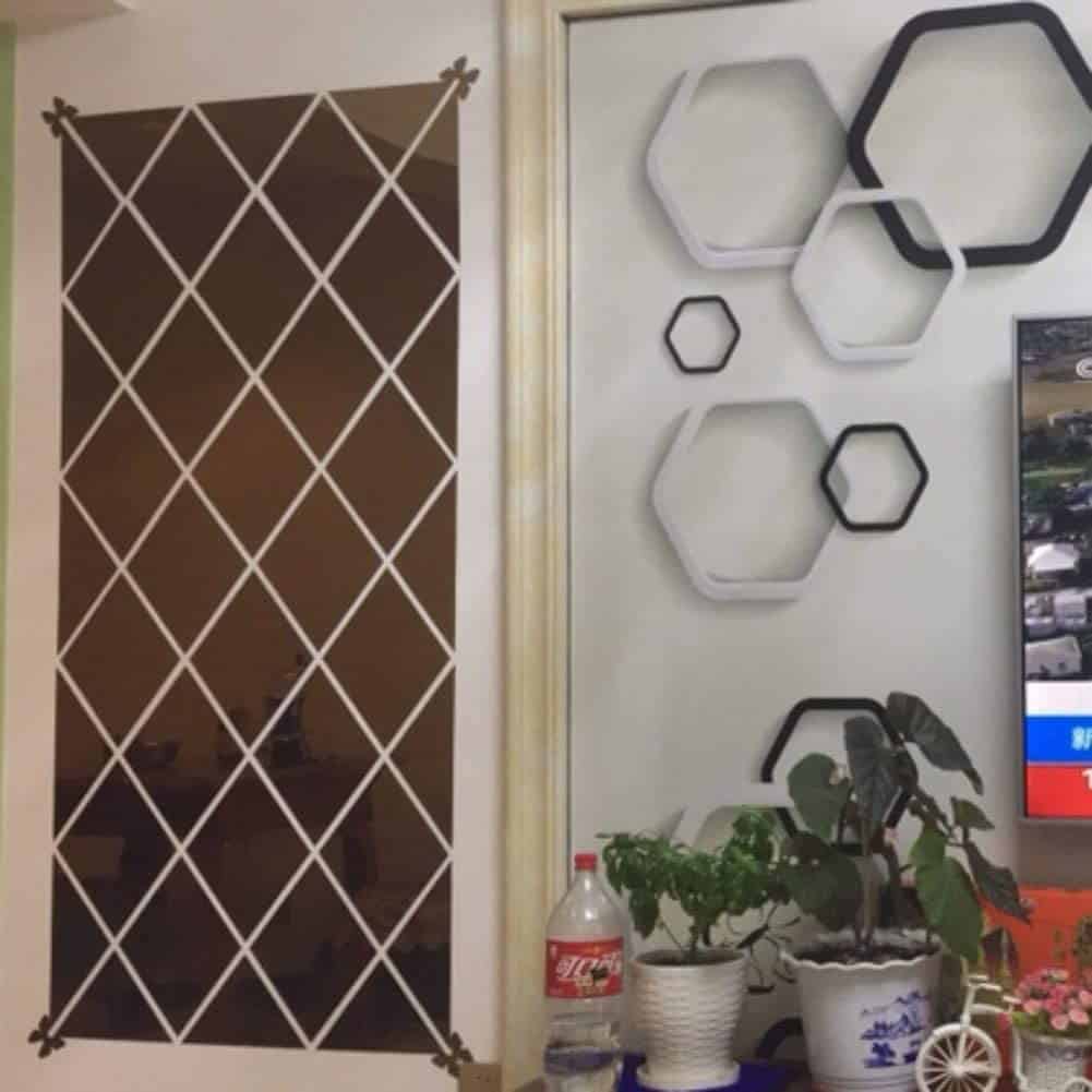 DiamondMirror, zrkadlové nálepky v tvare diamantu, ktoré rozžiaria a osvetlia každú miestnosť (32 ks) - Image 2