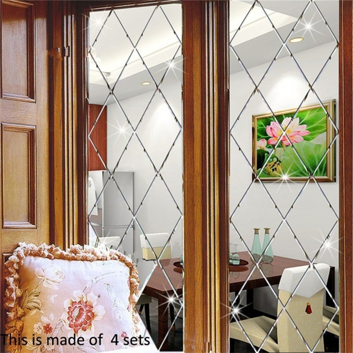 DiamondMirror, zrkadlové nálepky v tvare diamantu, ktoré rozžiaria a osvetlia každú miestnosť (32 ks) - Image 8