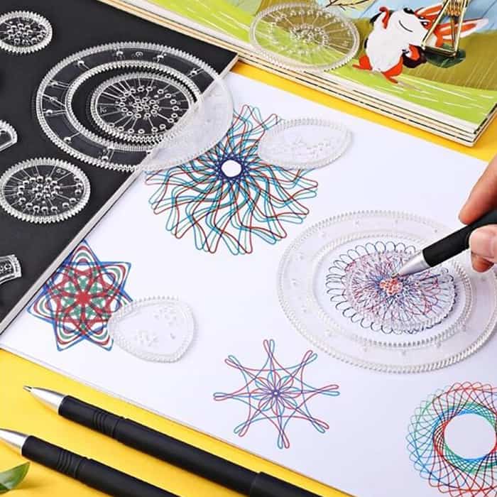 GeoArtKit, 27-dielna sada na kreslenie s geometrickými spirografmi - Image 4