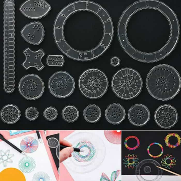GeoArtKit, 27-dielna sada na kreslenie s geometrickými spirografmi - Image 10