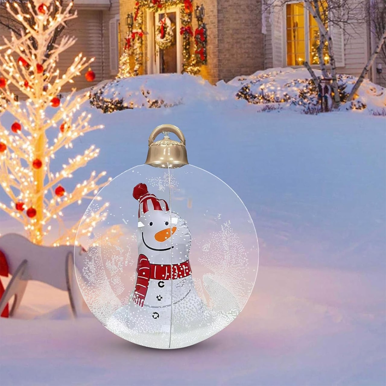 GlowySnowy, vianočná guľa s motívom snehuliaka a svetlom - Image 3