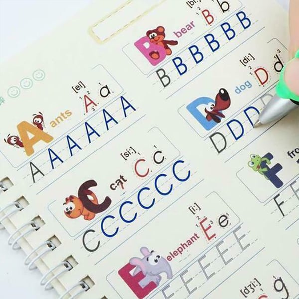 KidBook, 4-dielna sada pracovných zošitov na písanie a kreslenie pomocou čarovného pera, ktoré sa automaticky vymaže - Image 2