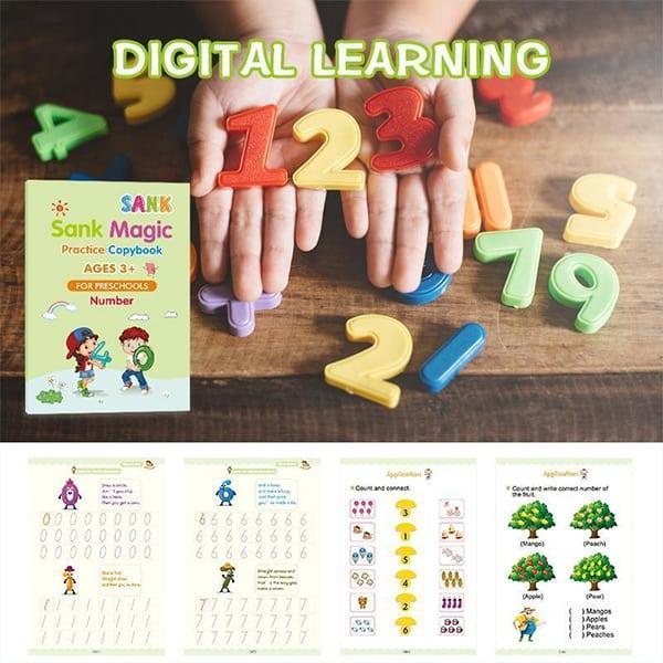 KidBook, 4-dielna sada pracovných zošitov na písanie a kreslenie pomocou čarovného pera, ktoré sa automaticky vymaže - Image 6