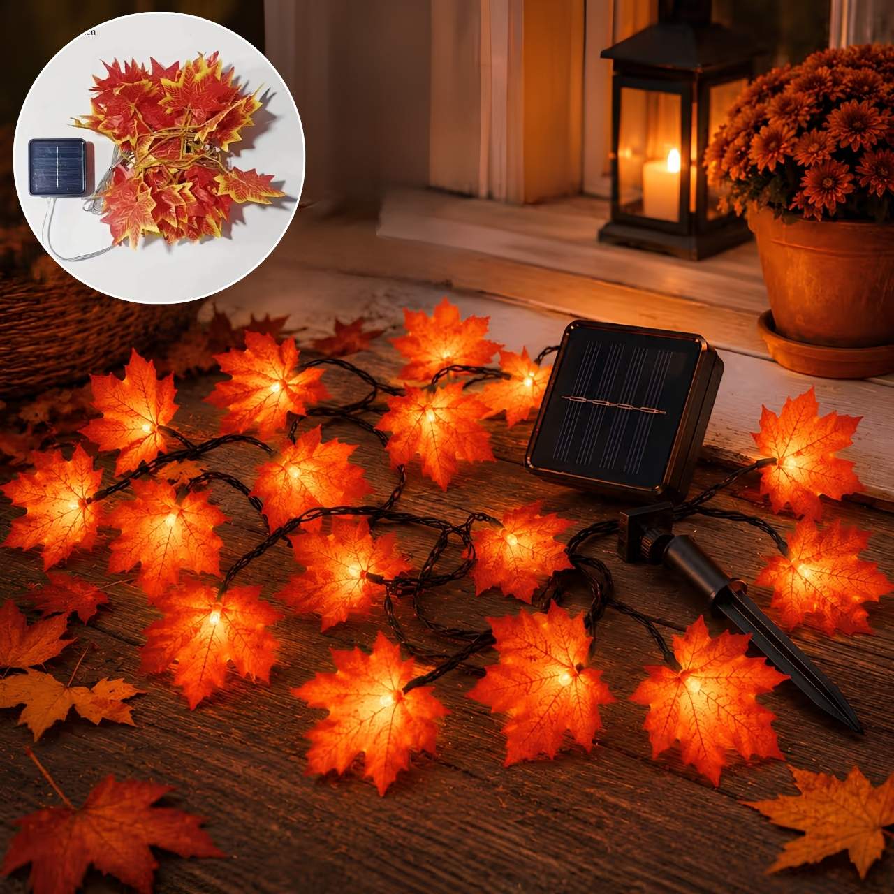 Solárna LED svetelná reťaz s jesennými listami, MapleLeaf - Image 5