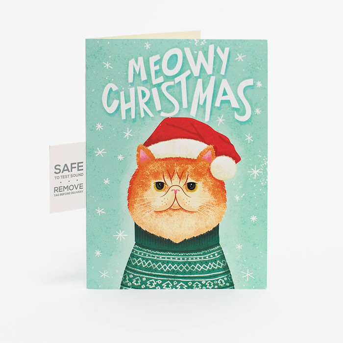 MeowCard, zábavná zvuková vianočná karta s mačkou - Image 6