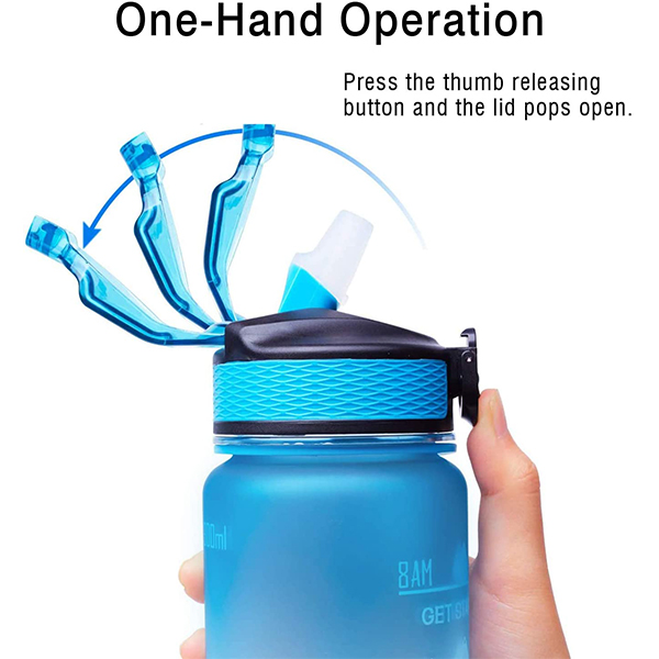 MotivationalBottle, fľaša na vodu s motivačnými veršami a časovými značkami (1000 ml) - Image 3
