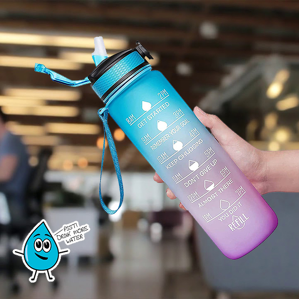 MotivationalBottle, fľaša na vodu s motivačnými veršami a časovými značkami (1000 ml) - Image 7