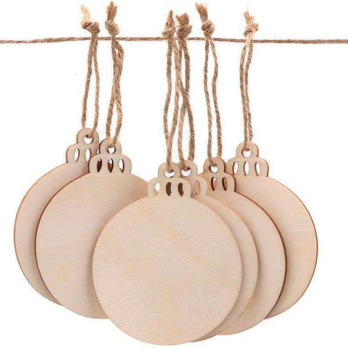 Ornaments, drevené vianočné ozdoby, ktoré si vytvoríte sami (30 kusov) - Image 3