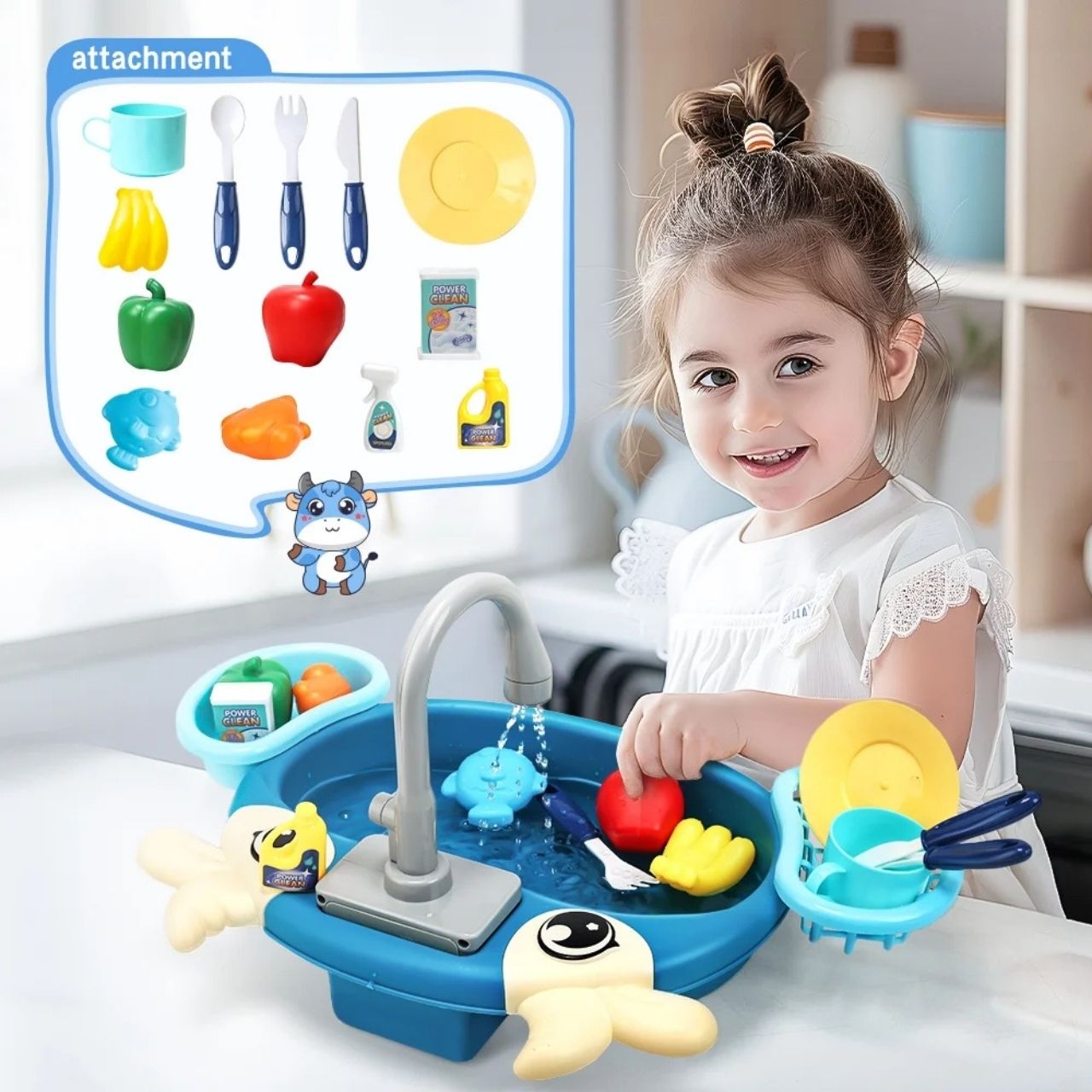 PlaySink, detská kuchynská súprava s umývadlom - Image 4