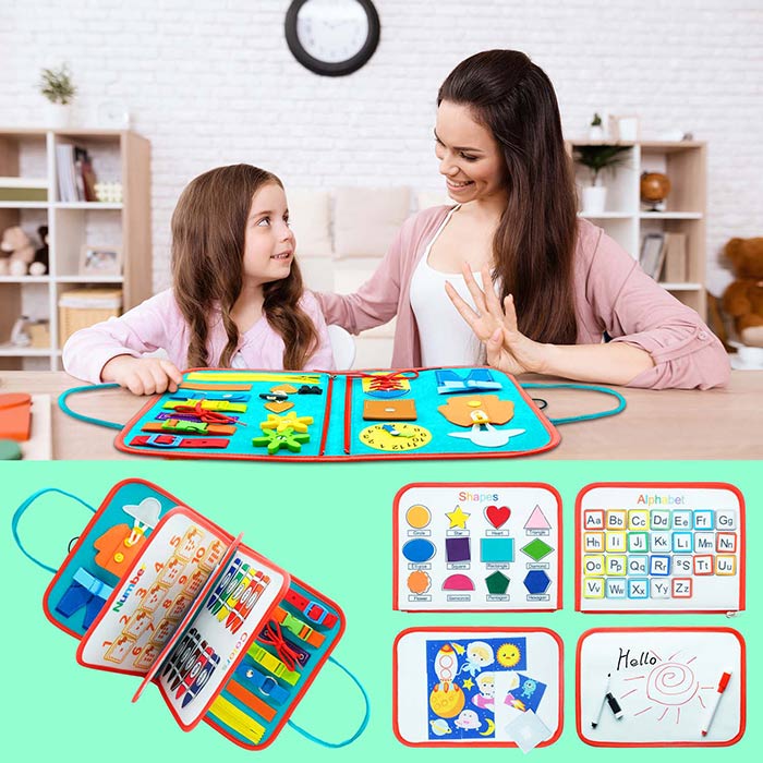SensoryBook, didaktická hračka s 7 rôznymi aktivitami - Image 3