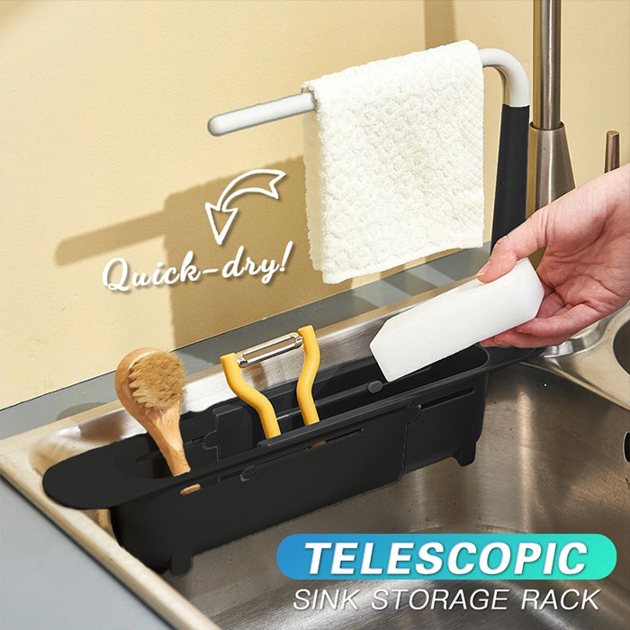 SinkRack, flexibilný držiak na kuchynský drez, do ktorého môžete uložiť kuchynské náradie - Image 6