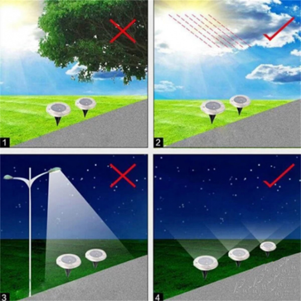SolarGardenLights, 4 solárne LED záhradné alebo chodníkové lampy - Image 5