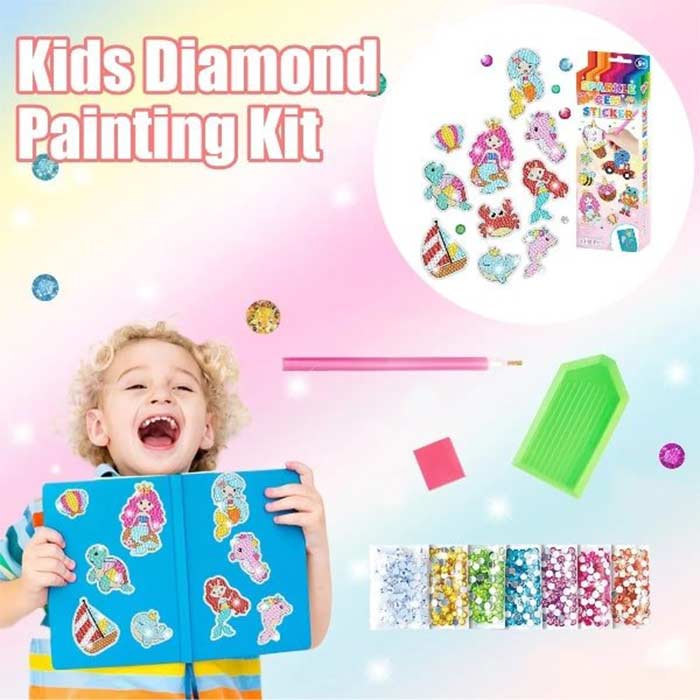 SparkleStickers, kreatívna sada na nanášanie farebných diamantov na nálepky - Image 4
