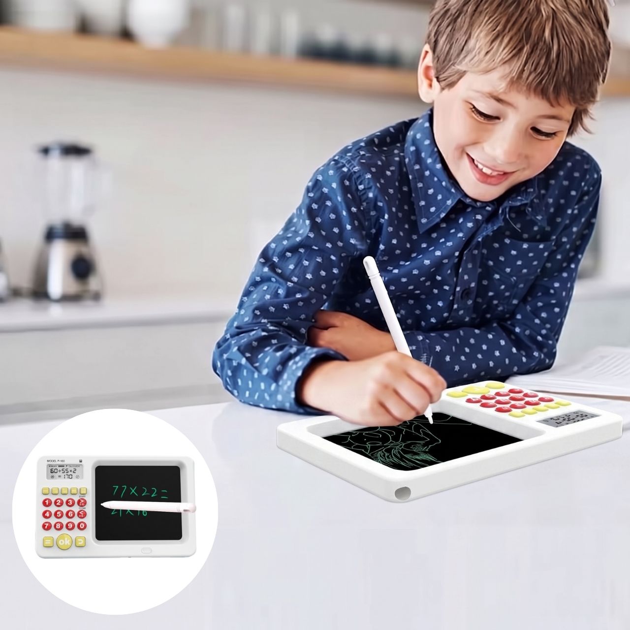 Vzdelávací tablet 2 v 1 s kalkulačkou pre deti, TrainMath - Image 7