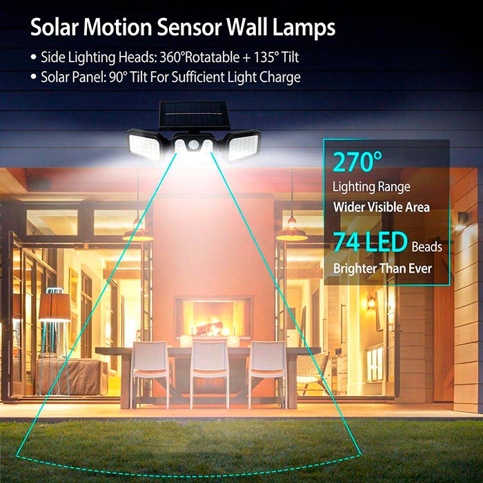 TripleSolar 3-stranová solárna lampa - Image 3