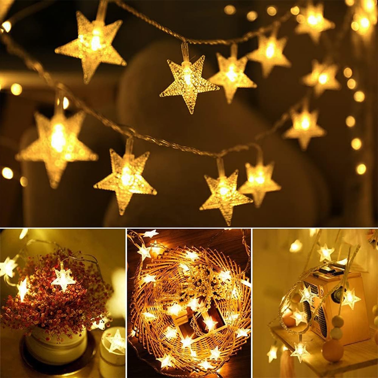 Twinkles, svetelný reťazec so svetlami v tvare hviezd (6 m) - Image 5